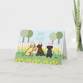 Labrador Paaskonijntjes Tuin Vakantie Kaart (Voorkant)