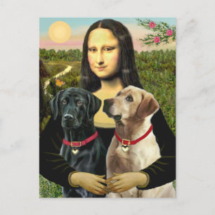 Labrador pair (B+Y) - Mona Lisa Briefkaart