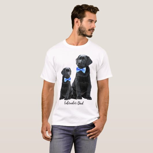 Labrador Pap - Black Lab Vaders Dag Schattigee Hon T-shirt (Voorkant volledig)