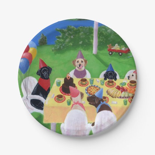Labrador Party Paper-Borden Papieren Bordje (Voorkant)