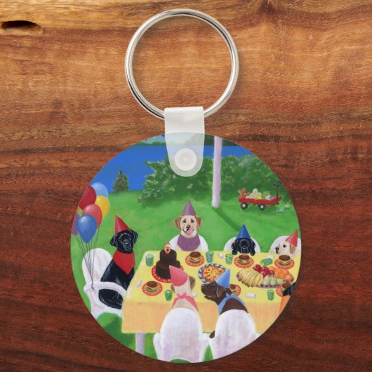 Labrador Party Sleutelhanger (Voorkant)