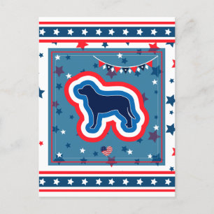 Labrador Patriottisch Rood Wit En Blauw 4 Juli Feestdagenkaart
