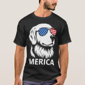 Labrador Patriottische Amerikaanse Vlag Onafhankel T-shirt (Voorkant)