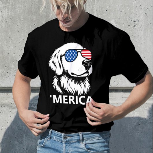 Labrador Patriottische Amerikaanse Vlag Onafhankel T-shirt