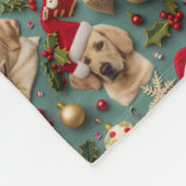 Labrador Patroon Kerstmis Fleece Deken (Hoek)