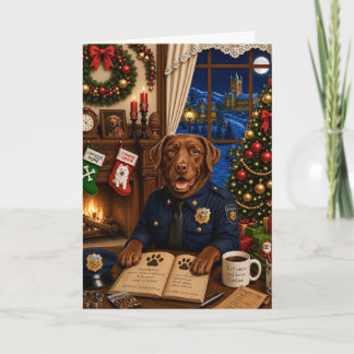 Labrador politiehond feestdagen kaart