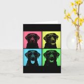 Labrador Pop Art Grappige Zwarte Lab Hond Liefhebb Kaart (Gele Bloem)