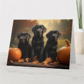 Labrador Pup Autumn Delight Pumpkin Kaart (Voorkant)