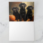 Labrador Pup Autumn Delight Pumpkin Kaart (Binnen)