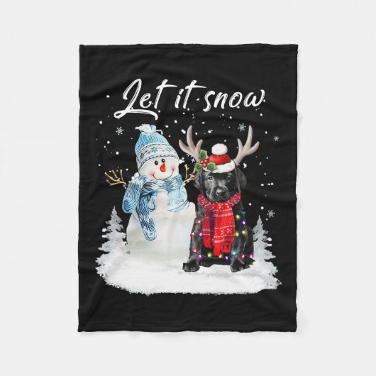 Labrador Pup Kerstman Kerstman Kerstman Xmas Paja Fleece Deken (Voorkant)