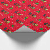 Labrador Puppies en Sleigh Christmas Red Cadeaupapier (Hoek)