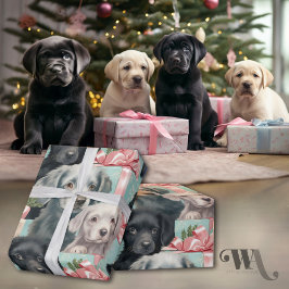 Labrador Puppies in 3 kleuren Cadeaupapier