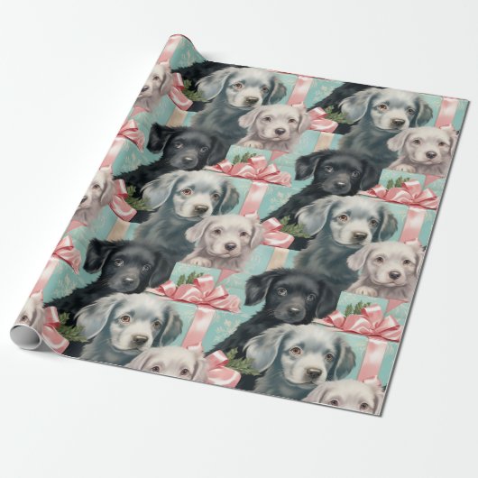 Labrador Puppies in 3 kleuren Cadeaupapier (Uitgerold)