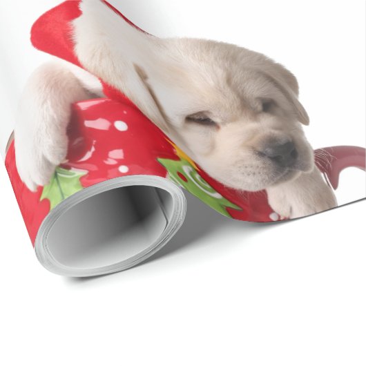 LABRADOR-PUPPIES IN EEN KUSTCHRISTMAS GIFT WRAPPIN CADEAUPAPIER (Rol Hoek)