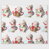 LABRADOR-PUPPIES IN EEN KUSTCHRISTMAS GIFT WRAPPIN CADEAUPAPIER (Vlak)