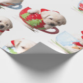 LABRADOR-PUPPIES IN EEN KUSTCHRISTMAS GIFT WRAPPIN CADEAUPAPIER (Hoek)