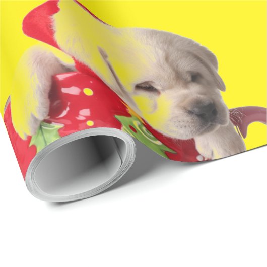 LABRADOR-PUPPIES IN EEN KUSTCHRISTMAS GIFT WRAPPIN CADEAUPAPIER (Rol Hoek)