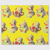 LABRADOR-PUPPIES IN EEN KUSTCHRISTMAS GIFT WRAPPIN CADEAUPAPIER (Vlak)