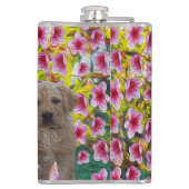 labrador Puppies olieverf, Heupfles (Achterkant)