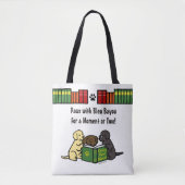 Labrador Puppies Reading Book Bag Books Tote Bag (Voorkant)