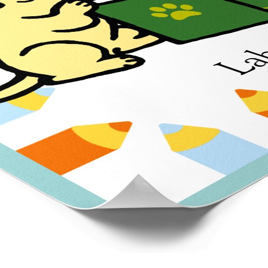 Labrador Puppies Reading Cartoon Poster (Hoek)