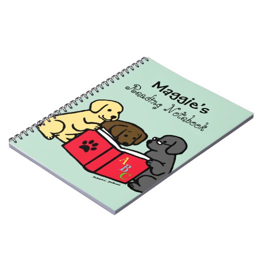 Labrador Puppies Reading Notebook Notitieboek (Linkerzijde)