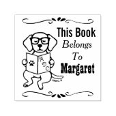 Labrador Puppy, Behoort tot, Bibliotheek, Boekenla Zelfinktende Stempel (Design)
