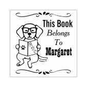 Labrador Puppy Behoort tot, Bibliotheek, Boeknaam Rubberstempel (Afrduk)
