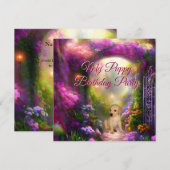 Labrador Puppy Birthday Party Secret Garden Kaart (Voorkant / Achterkant)