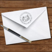 labrador, puppy, bloemen, cirkel, retouradres  zelfinktende stempel