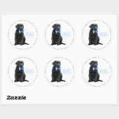 Labrador Puppy Dog Blue Boy Baby shower Ronde Sticker (Vel)