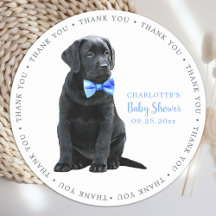 Labrador Puppy Dog Blue Boy Baby shower