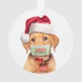 Labrador Puppy Dog in Face Mask 2021 Ornament (achterkant)