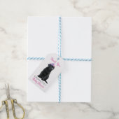 Labrador Puppy Dog Pink Girl Baby shower Cadeaulabel (Met Touw)