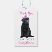 Labrador Puppy Dog Pink Girl Baby shower Cadeaulabel (Voorkant)