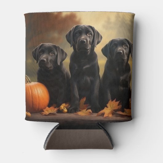 Labrador Puppy Herfst Delight Pompoen Blikjeskoeler (Voorkant)