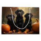 Labrador Puppy Herfst Delight Pompoen Groot Cadeauzakje (Achterkant)