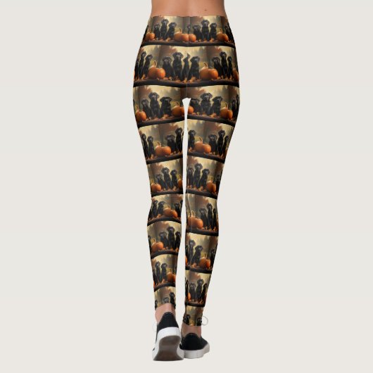 Labrador Puppy Herfst Delight Pompoen Leggings (Achterkant)