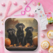 Labrador Puppy Herfst Delight Pompoen Papieren Bordje (Feest)