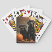 Labrador Puppy Herfst Delight Pompoen Pokerkaarten (Achterkant)
