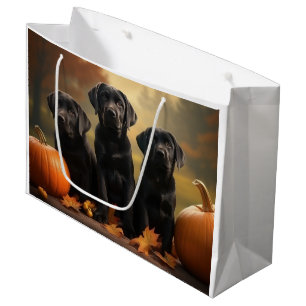 Labrador Puppy Herfst Plezier Pompoen Groot Cadeauzakje
