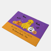 Labrador Puppy Hondenpompoen Halloween Welkomstdeu Deurmat (Schuin)