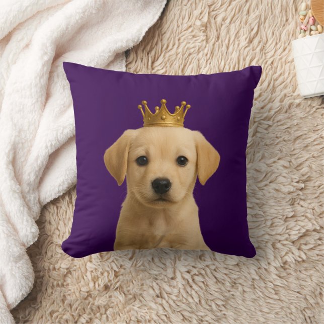 Labrador Puppy in Gold Crown Schattige Kussen (Deken)