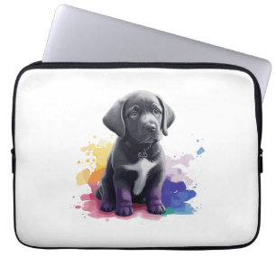 Labrador puppy in waterverven laptop sleeve