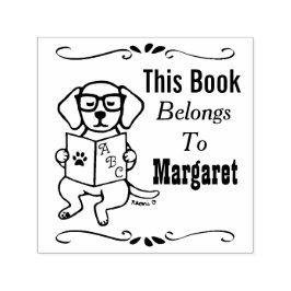 Labrador Puppy, Is van, Bibliotheek, Boeklabel  Zelfinktende Stempel