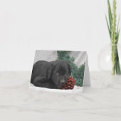 Labrador puppy met kerstmis notitiekaartje (Voorkant)