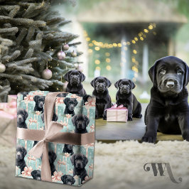 Labrador Puppy Modern Christmas SM Cadeaupapier