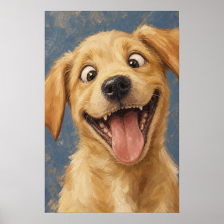 Labrador Puppy Muur Kunst — Grappige Schilderachti Poster