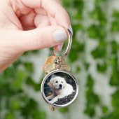 Labrador puppy play in de tuin sleutelhanger (Hand)