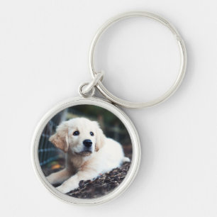 Labrador puppy play in de tuin sleutelhanger